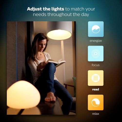 필립스 Philips Hue Single Premium A19 Smart Bulb, 16 million colors, for most lamps & overhead lights (Hue Hub Required, Works with Alexa), Old Version