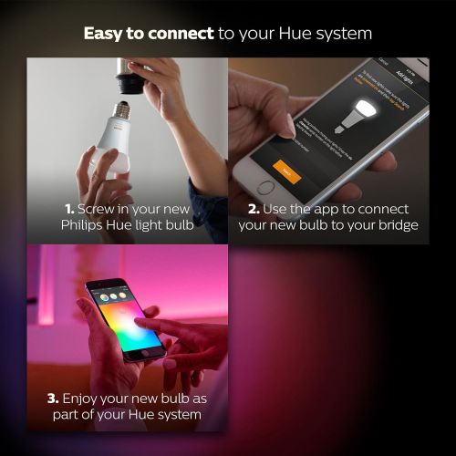 필립스 Philips Hue Single Premium A19 Smart Bulb, 16 million colors, for most lamps & overhead lights (Hue Hub Required, Works with Alexa), Old Version