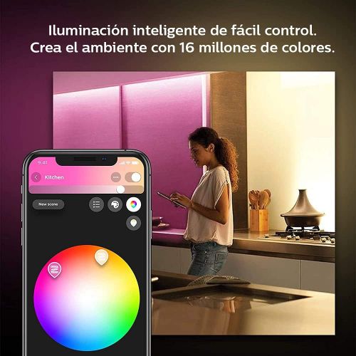 필립스 Philips Hue White and Color Ambiance LightStrip Plus Dimmable LED Smart Light (Requires Hue Hub, Works with Alexa, HomeKit & Google Assistant)