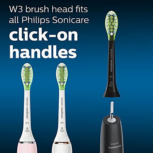 필립스 Philips Sonicare Premium White replacement toothbrush heads, HX9064/95, BrushSync technology, Black 4-pk