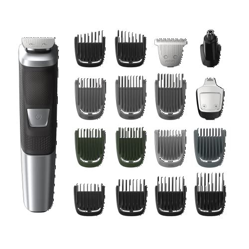 필립스 Philips Norelco MG5750/49 Multigroom All-In-One Trimmer Series 5000 With 18Piece, No Blade Oil Needed,