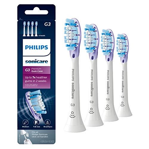 필립스 Genuine Philips Sonicare G3 Premium Gum Care toothbrush head, HX9054/65, 4-pk, white