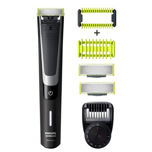 필립스 PHILIPS Philip Norelco OneBlade Pro Kit, Hybrid Electric Trimmer and Shaver with Charging Stand and Precision Comb, QP6520 + OneBlade Body Kit, 3 pieces, QP610 + 2 QP220 OneBlade Replaceme