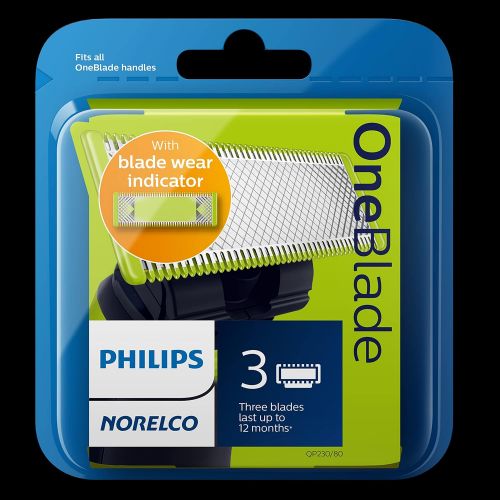 필립스 Philips Norelco QP230/80 OneBlade Replacement Blades, 3 count