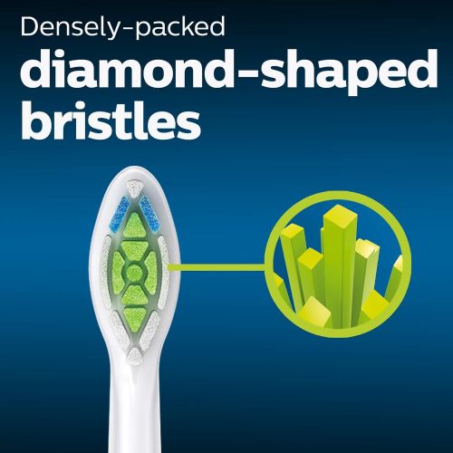 필립스 Philips Sonicare HX6064/65 Genuine DiamondClean replacement toothbrush heads, BrushSync technology, White 4-pk