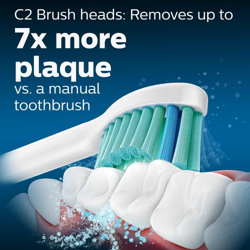 필립스 Philips Sonicare HX9023/69 Genuine Toothbrush Head Variety Pack  C3 Premium Plaque Control & C2 Optimal Plaque Control, 3 Pack, white