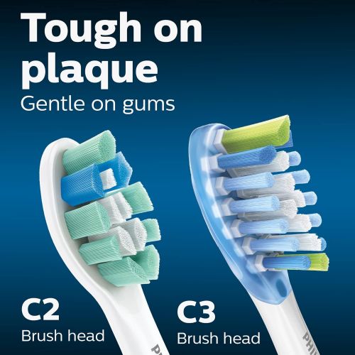 필립스 Philips Sonicare HX9023/69 Genuine Toothbrush Head Variety Pack  C3 Premium Plaque Control & C2 Optimal Plaque Control, 3 Pack, white