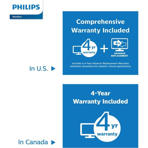 필립스 [아마존베스트]Philips Computer Monitors Philips 276E8VJSB 27 Monitor, 4K UHD IPS, 1 Billion+ Colors, Ultranarrow Borders, Lowblue, Multiview, 4Yr Advance Replacement Warranty