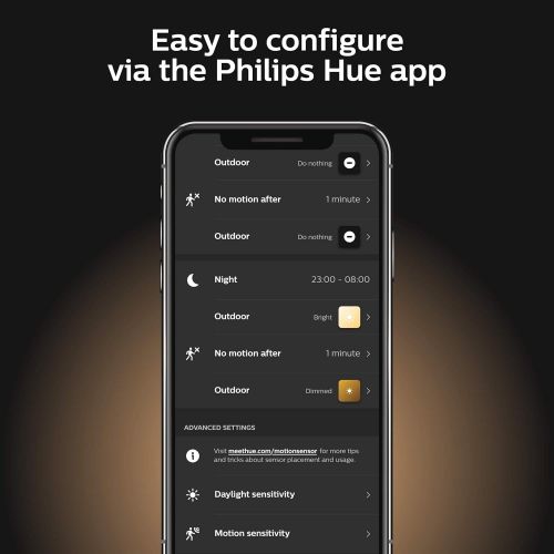 필립스 [아마존베스트]Philips Hue Dusk-to-Dawn Outdoor Motion Sensor for Smart Home, Wireless & Easy to Install (Hue Hub Required, for use with Philips Hue Smart Lights)