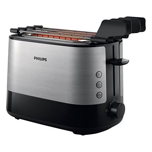 필립스 [아마존베스트]Philips HD2639/90  Toaster (730 W, Extra Large Slot, Sandwich Accessories), Black and Silver