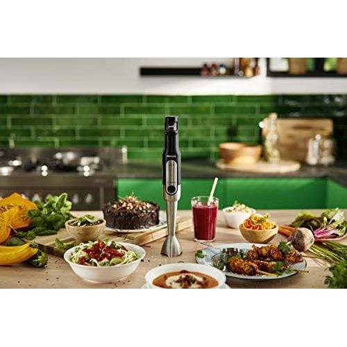 필립스 Philips Viva hand blender 800 W SpeedTouch incl. 2 in 1 Togo Drinking Bottle Stainless Steel