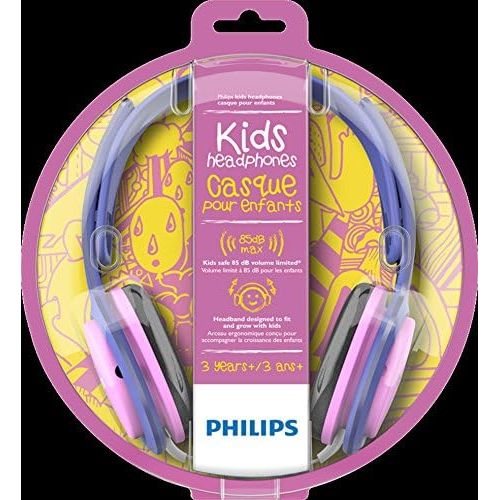 필립스 [아마존베스트]Philips Audio :Philips SHK2000PK/00 Lightweight Kids Headphones With Volume Control - Pink/Purple