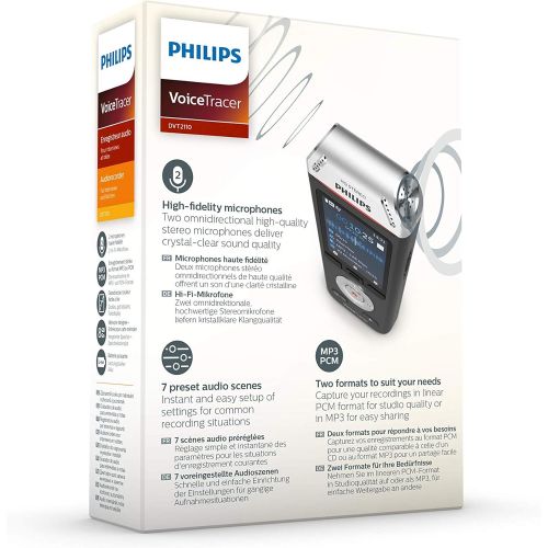 필립스 [아마존베스트]Philips Voicetracer DVT2110 Audio Recorder for Interviews and Notes