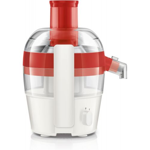 필립스 Philips Viva Collection Juicer 400 W 1.5 Litres in one Pass, easy cleaning red