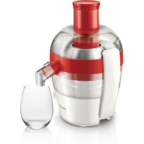 필립스 Philips Viva Collection Juicer 400 W 1.5 Litres in one Pass, easy cleaning red