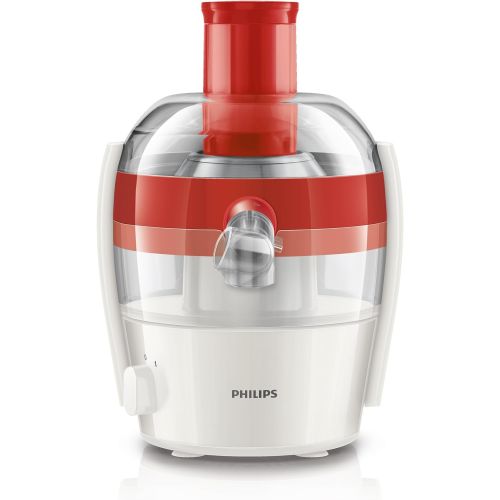 필립스 Philips Viva Collection Juicer 400 W 1.5 Litres in one Pass, easy cleaning red