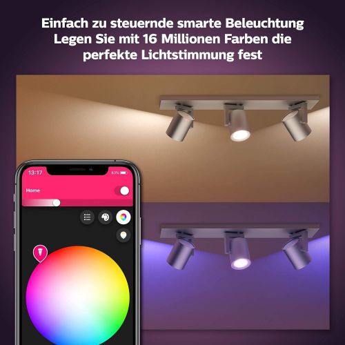 필립스 Philips Hue Argenta Plate/Spiral Aluminium 3 x 5.7 W Triple Pack