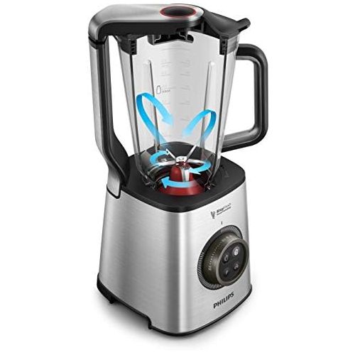 필립스 Philips HR3752/00 high speed mixer with vacuum technology ProBlend 6 3D and 35000 revolutions per minute, blade: stainless steel, cup: Tritan, body: SS