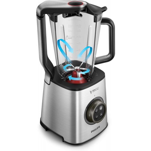 필립스 Philips HR3752/00 high speed mixer with vacuum technology ProBlend 6 3D and 35000 revolutions per minute, blade: stainless steel, cup: Tritan, body: SS