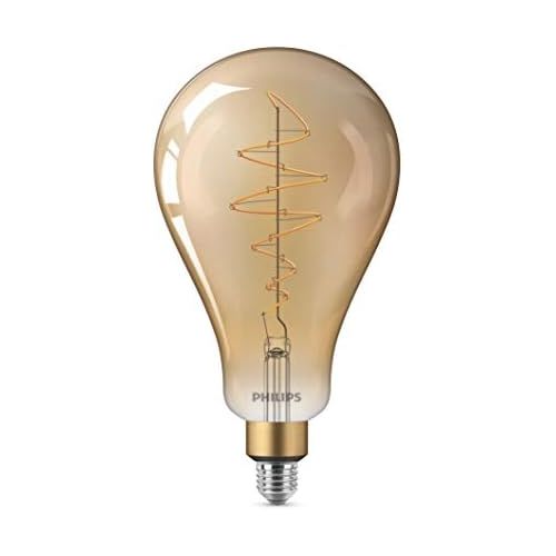 필립스 Philips LEDclassic Giant Gold Bulb, Vintage Retro Design, Replaces 40 W, E27, Flame, Warm White (2000 Kelvin), 470 Lumens, Bulb, Decorative Lamp