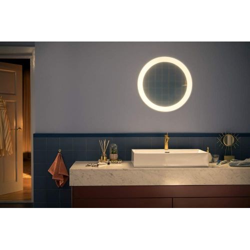 필립스 Philips Hue Adore LED Mirror with Light Dimmable All White Shades Controllable via App Compatible with Amazon Alexa (Echo, Echo Dot) White