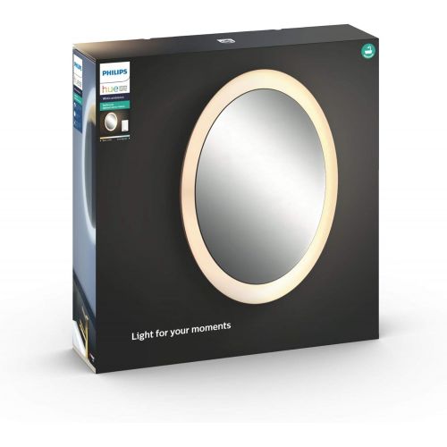 필립스 Philips Hue Adore LED Mirror with Light Dimmable All White Shades Controllable via App Compatible with Amazon Alexa (Echo, Echo Dot) White
