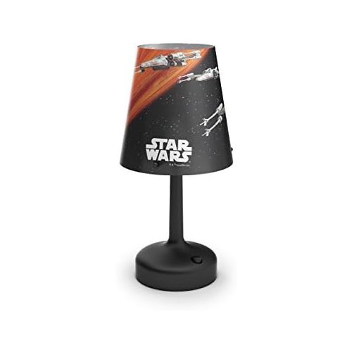 필립스 Philips Star Wars Spaceship Portable LED Bedside and Table Lamp, Integrated LED, Battery Operated - Black