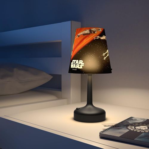 필립스 Philips Star Wars Spaceship Portable LED Bedside and Table Lamp, Integrated LED, Battery Operated - Black