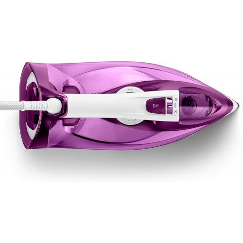 필립스 Philips GC4543/30 Azur Pro Plancha Ropa Vapor Steam Iron, 210 g, Continuous Steam 50 g, Steam Glide+, Integrated Anti-Limescale Shackles, Purple