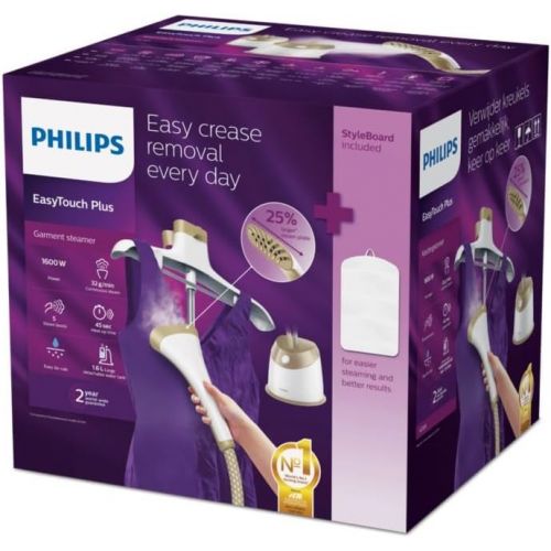 필립스 Philips GC524/60 ? Vertical Steamer 5 Levels with Clothes Hanger Special 1600 W White [Energy Class A++] FR Version