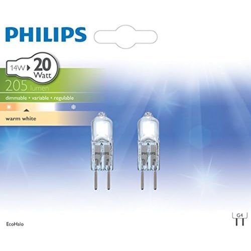 필립스 Philips 925645117111 EcoHalo Capsule Energy-Saving Bulb G4 14 W CL 2BL/10 12V