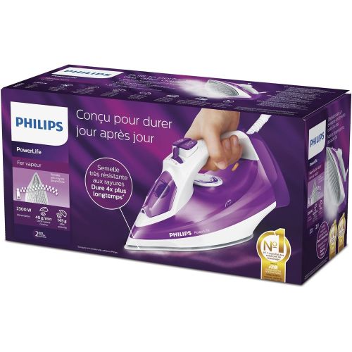 필립스 Philips GC2991/30???Steam Iron, 2300?W, 145?g Shot Of Steam, Steam Glide Iron Sole Scratch Resistant and Easy Cleaning Function of Cal Purple