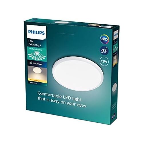 필립스 Philips myLiving Twirly LED Ceiling Light (1 x 12 W Integrated LED, Warm White) - Grey