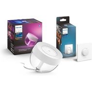 Philips Hue White & Col. Amb. Iris LED Table Lamp, White, Dimmable, 16 Million Colours, Deep Dimming Function + Philips Hue Smart Button, Comfortable Dimming, No Installation