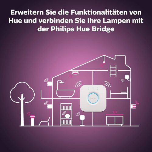 필립스 Philips Hue White & Col. Amb. Iris LED Table Lamp, White, Dimmable, 16 Million Colours, Deep Dimming Function + Philips Hue Smart Button, Comfortable Dimming, No Installation