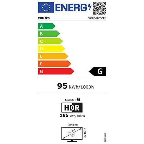 필립스 Philips 58PUS7855/12 LED TV, Silver, UltraHD/4K, WiFi, Ambilight, Dolby