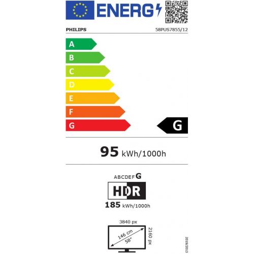 필립스 Philips 58PUS7855/12 LED TV, Silver, UltraHD/4K, WiFi, Ambilight, Dolby