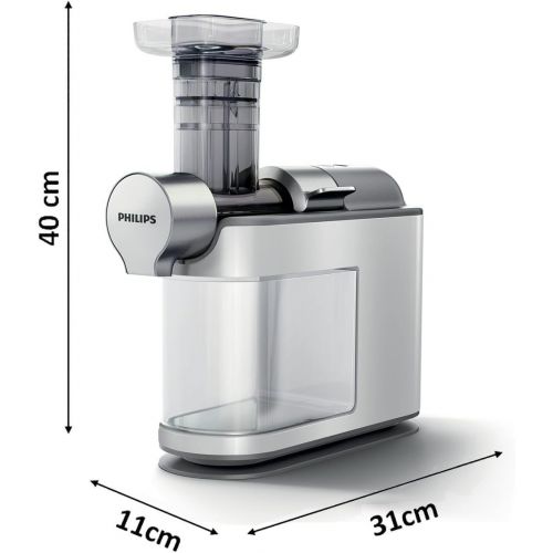 필립스 Philips HR1945/80 Slow Juicer, Cold Press Juicer, Maximum Nutrient Extraction, White