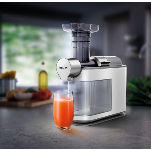 필립스 Philips HR1945/80 Slow Juicer, Cold Press Juicer, Maximum Nutrient Extraction, White