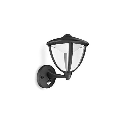 필립스 Philips 154793016 Robin Outdoor Wall Light with Motion Sensor LED Light Black