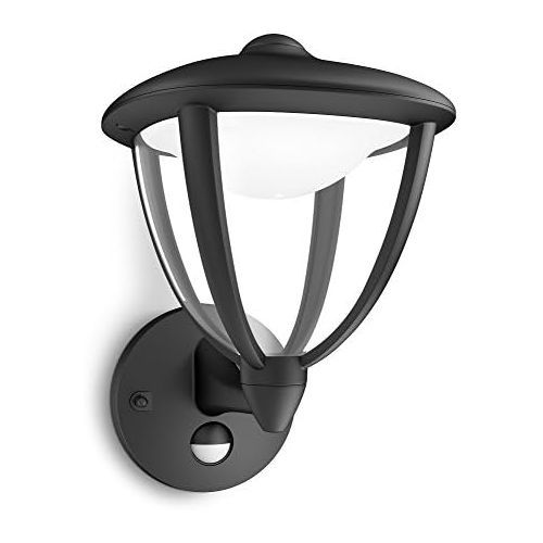 필립스 Philips 154793016 Robin Outdoor Wall Light with Motion Sensor LED Light Black