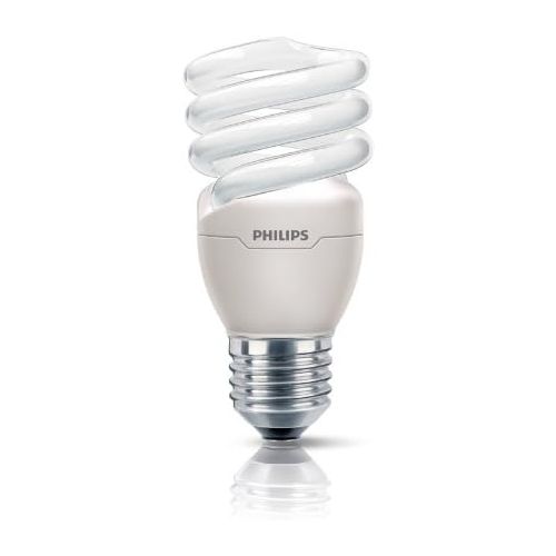 필립스 Philips Tornado T2 15W fluorescent bulbs (T2, E27, Cool daylight, White, A, Silver, White)