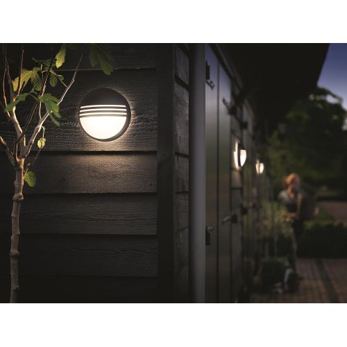 필립스 Philips myGarden Yarrow 172963016 LED Outdoor Wall Light Plastic 6 W Black