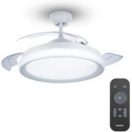 Philips Lighting Bliss 80 W Ceiling Fan with LED Light and Remote Control, Warm White to Cool White (3000 5500 K), Diameter 510 mm, White