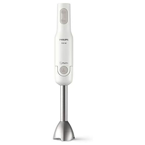 필립스 Philips Hand Blender HR2542/00, Daily+ Collection, 700 W, ProMix Technology, 2 Speed Settings + Turbo, Splash Guard Bell, Metal Rod, Compact Chopper, Cup