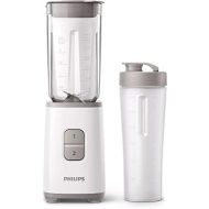 Philips HR2602/00 Mini Daily Blender with 4 Blades, 0.6 Litre Jug, 2 Speed, Portable Cup Included, Ice Crushing, 350 W, White