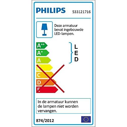 필립스 Philips myLiving 533121716 LED Spotlight 2 Bulb Metal 4.5 W Brushed Stainless Steel