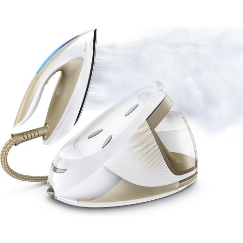 필립스 Philips GC9640/60?PerfectCare Silence Steam Generator Iron (Optimal 7?Bar Steam Pressure Temp, 430?g Shot Of Steam), white