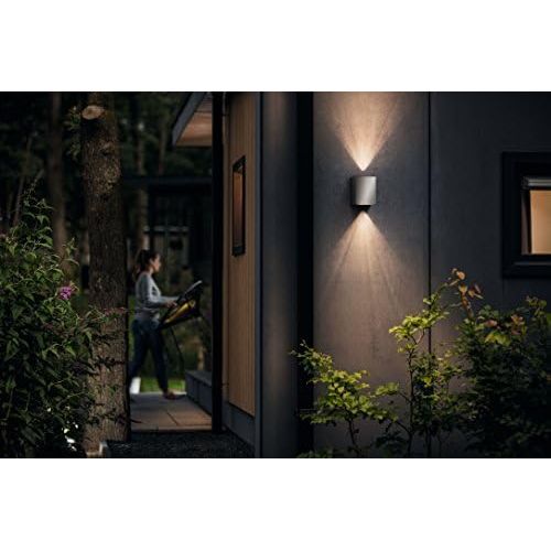 필립스 Philips myGarden 172154716 LED Outdoor Wall Light, Stainless Steel, 11.73 x 10.86 x 14 cm