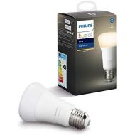 Philips Hue White E27 LED lamp single pack, dimmable, warm White light, controllable via app, compatible with Amazon Alexa (Echo, Echo Dot), device certified for people